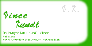 vince kundl business card